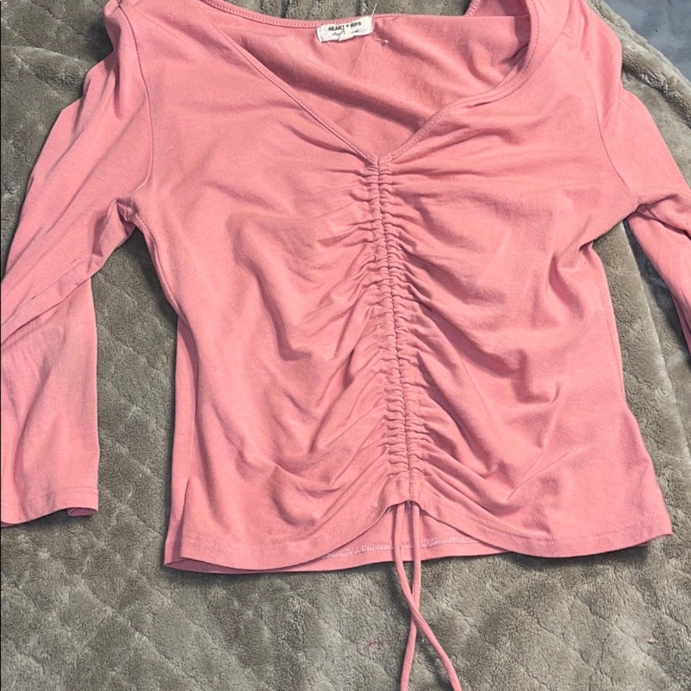Pink ruched top